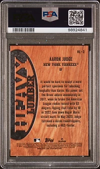2024 Topps Heavy Lumber Hl3 Aaron Judge PSA 10