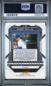 2023 Panini Prizm 254 Bobby Witt Jr. Blue Ice PSA 10