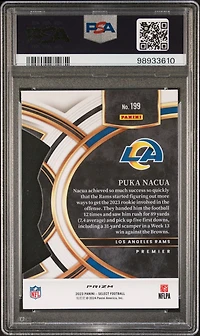 2023 Panini Select 199 Puka Nacua Die-cut Red & Blue Prizm PSA 9