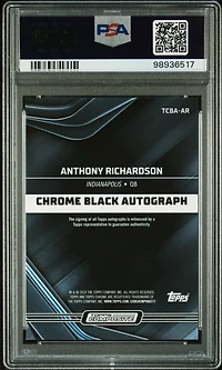 2023 Topps Composite Topps Chrome Black Autographs Tcbaar Anthony Richardson PSA 10