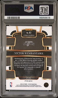 2023 Panini Select 87 Victor Wembanyama Green Ice PSA 10