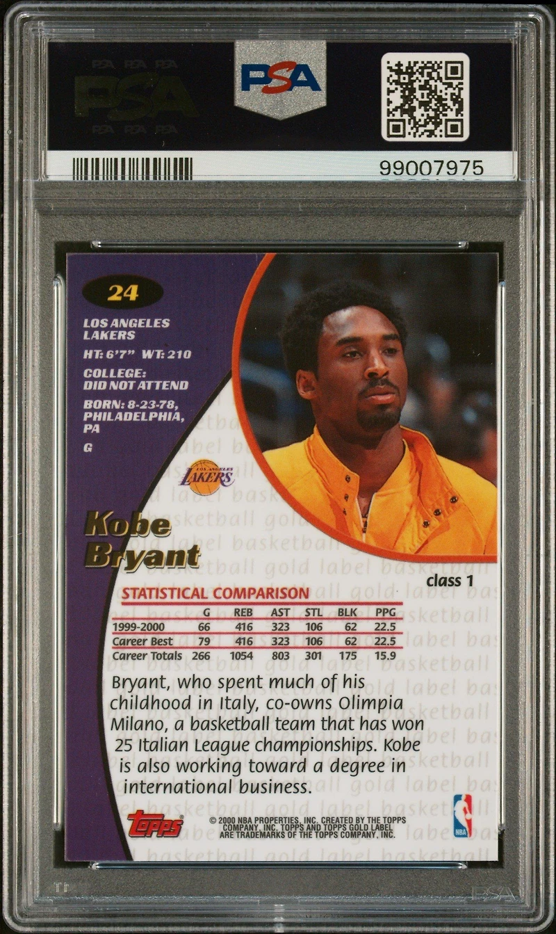 2000 Topps Gold Label Class 1 24 Kobe Bryant PSA 9