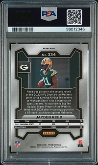 2023 Panini Prizm 334 Jayden Reed Orange Ice PSA 10
