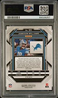 2022 Panini Prizm 311 Jameson Williams Orange Ice PSA 10