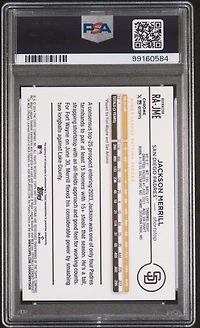 2024 Topps Chrome Rookie Autographs Rajme Jackson Merrill Refractor PSA 9