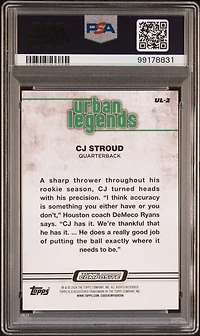 2023 Topps Composite Urban Legends Ul2 Cj Stroud PSA 10