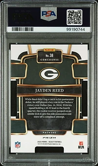 2023 Panini Select 38 Jayden Reed Die-cut Silver Prizm PSA 10