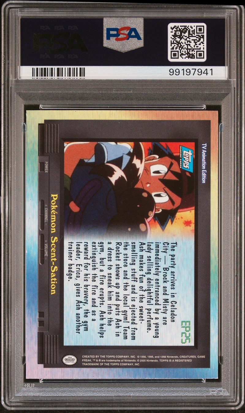 2000 Topps Pokemon Tv Animation Series 2 Episode Cards Ep25 Pokemon Scent-sation Foil PSA 8