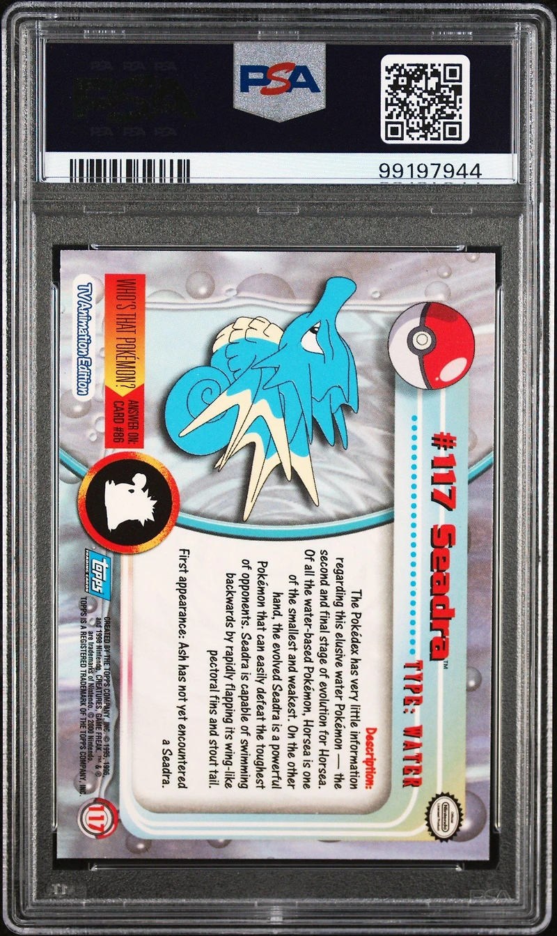 2000 Topps Pokemon Tv Animation Series 2 117 Seadra Foil PSA 8