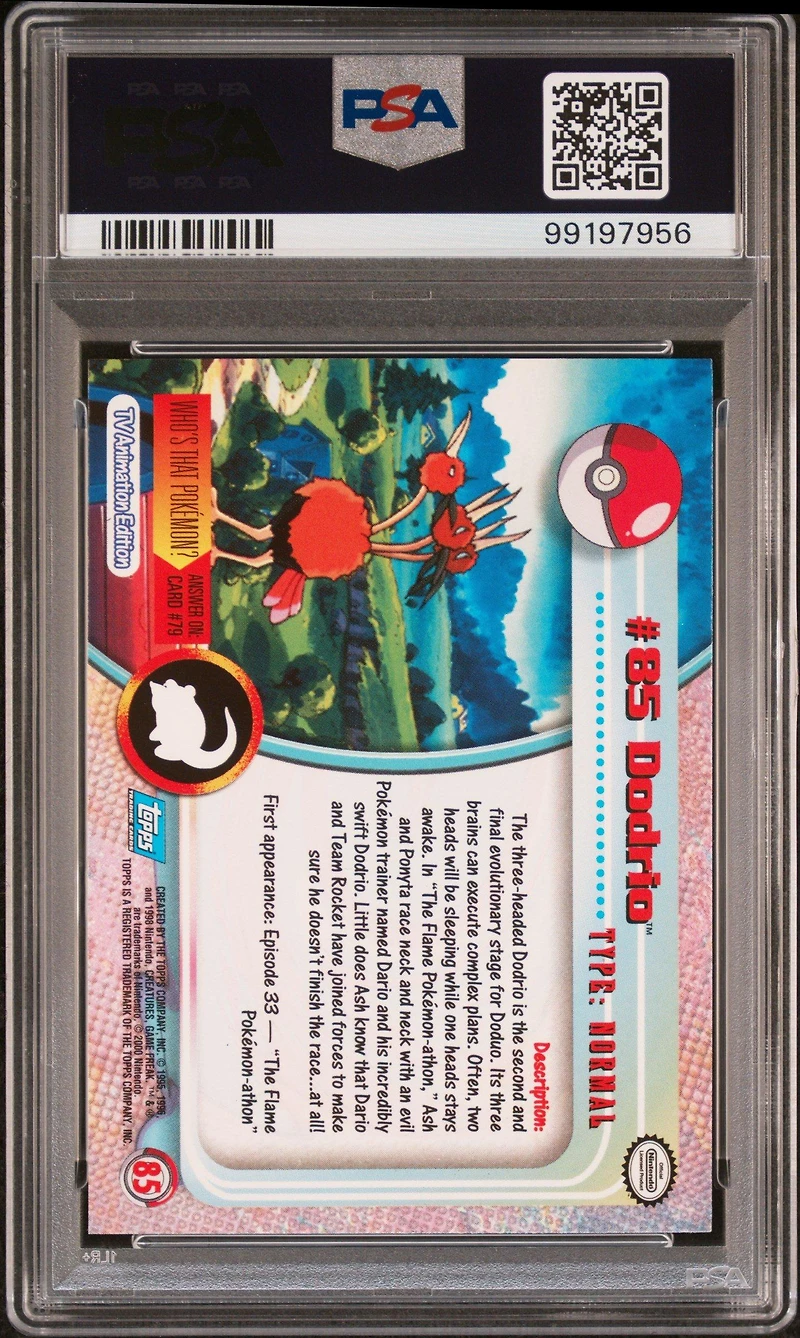 2000 Topps Pokemon Tv Animation Series 2 85 Dodrio Foil PSA 8