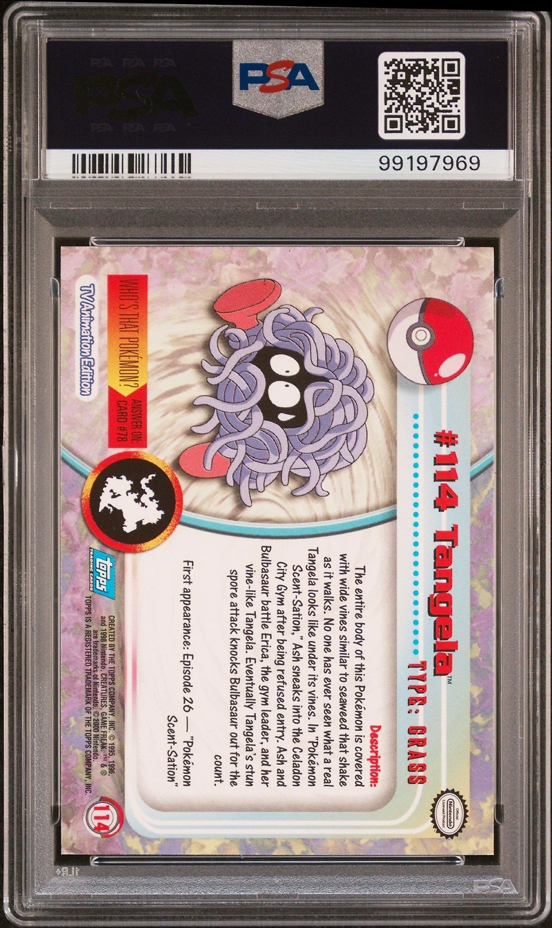 2000 Topps Pokemon Tv Animation Series 2 114 Tangela Foil PSA 9