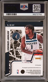 2021 Panini Mosaic Autographs Mosaic Amant Anthony Edwards PSA 9