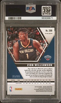 2019 Panini Mosaic 209 Zion Williamson Blue Mosaic PSA 10