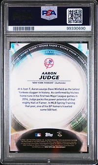 2017 Bowman Platinum Rookie Radar Rr-aj Aaron Judge PSA 10