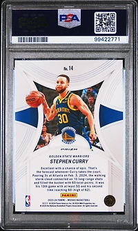 2023 Panini Mosaic Epic Performers 14 Stephen Curry Green PSA 9