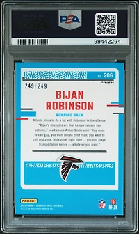 2023 Panini Donruss Optic 206 Bijan Robinson Orange PSA 9