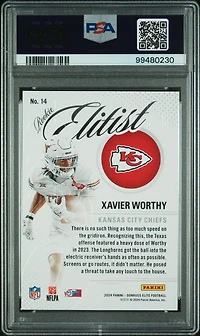 2024 Panini Donruss Elite Rookie Elitist 14 Xavier Worthy PSA 10