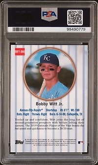 2019 Bowman's Best 1999 Franchise Favorites Bwj Bobby Witt Jr. PSA 10