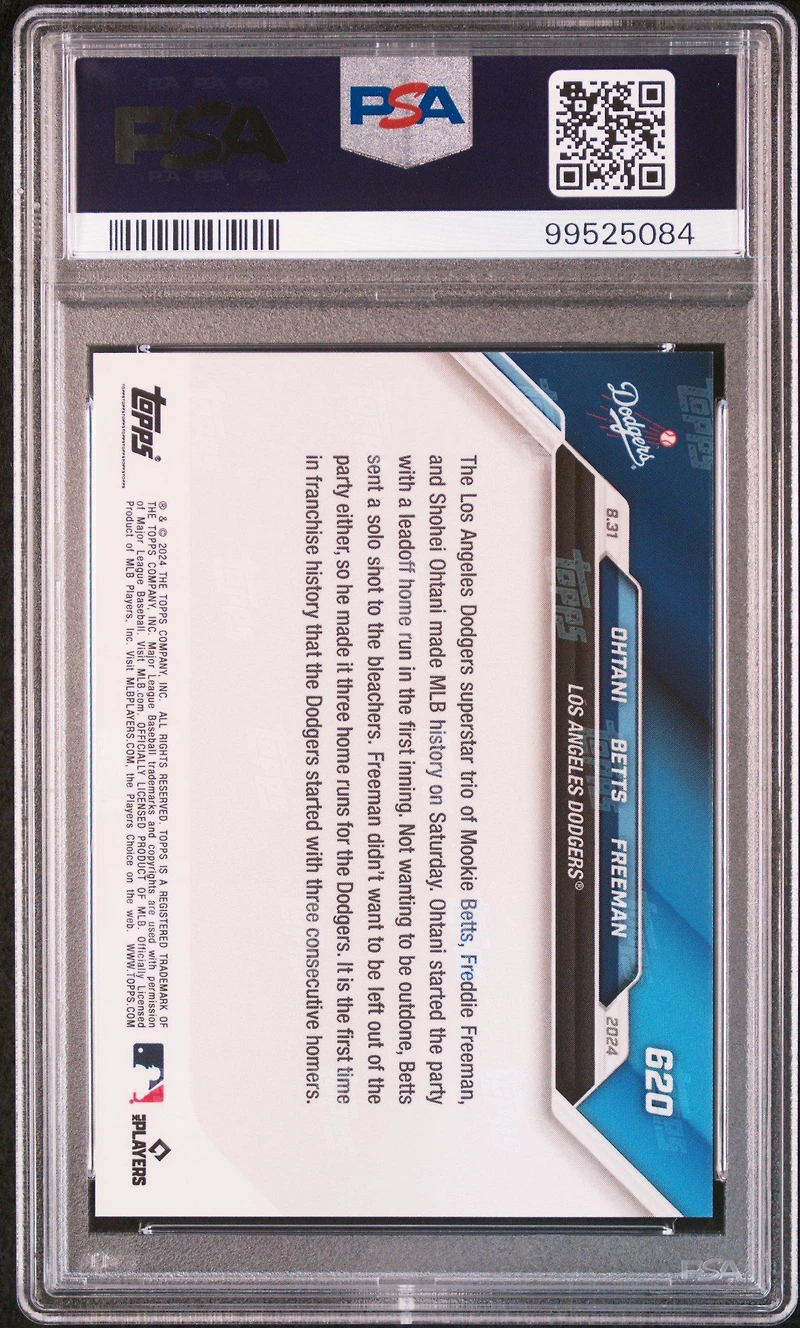 2024 Topps Now 620 Freddie Freeman/shohei Ohtani/mookie Betts PSA 10
