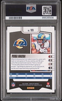 2023 Panini Absolute 189 Puka Nacua Blue PSA 10