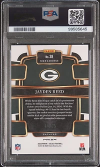 2023 Panini Select 38 Jayden Reed Tie-dye Prizm PSA 10