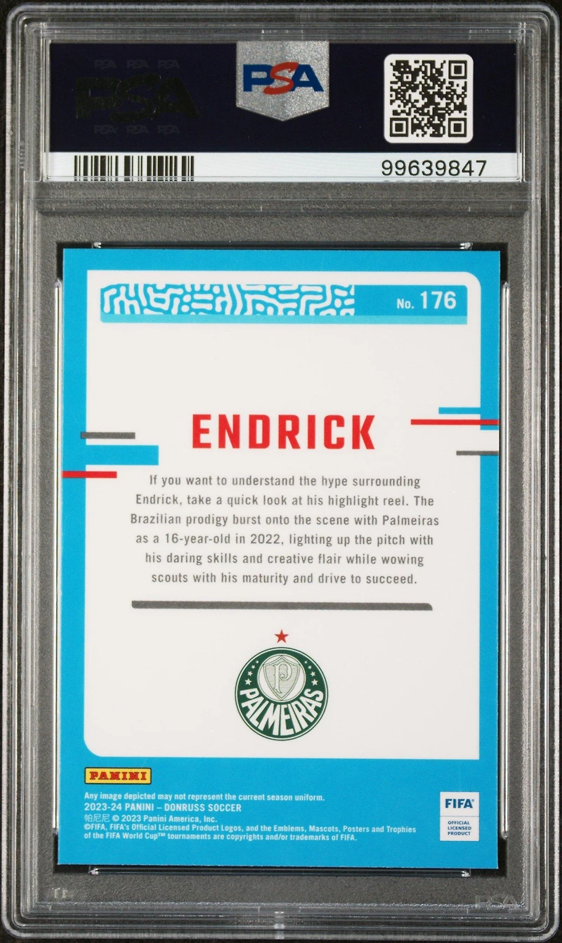 2023-24 Panini Donruss Fifa 176 Endrick Optic PSA 10