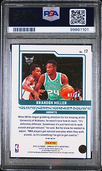 2023 Panini Donruss Optic Elite Dominators 17 Brandon Miller Gold PSA 8
