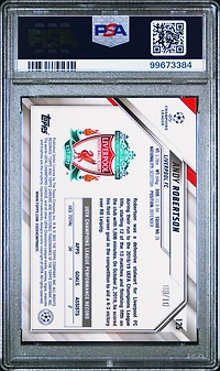 2021 Topps Chrome Uefa Champions League 125 Andy Robertson Red Refractor PSA 10