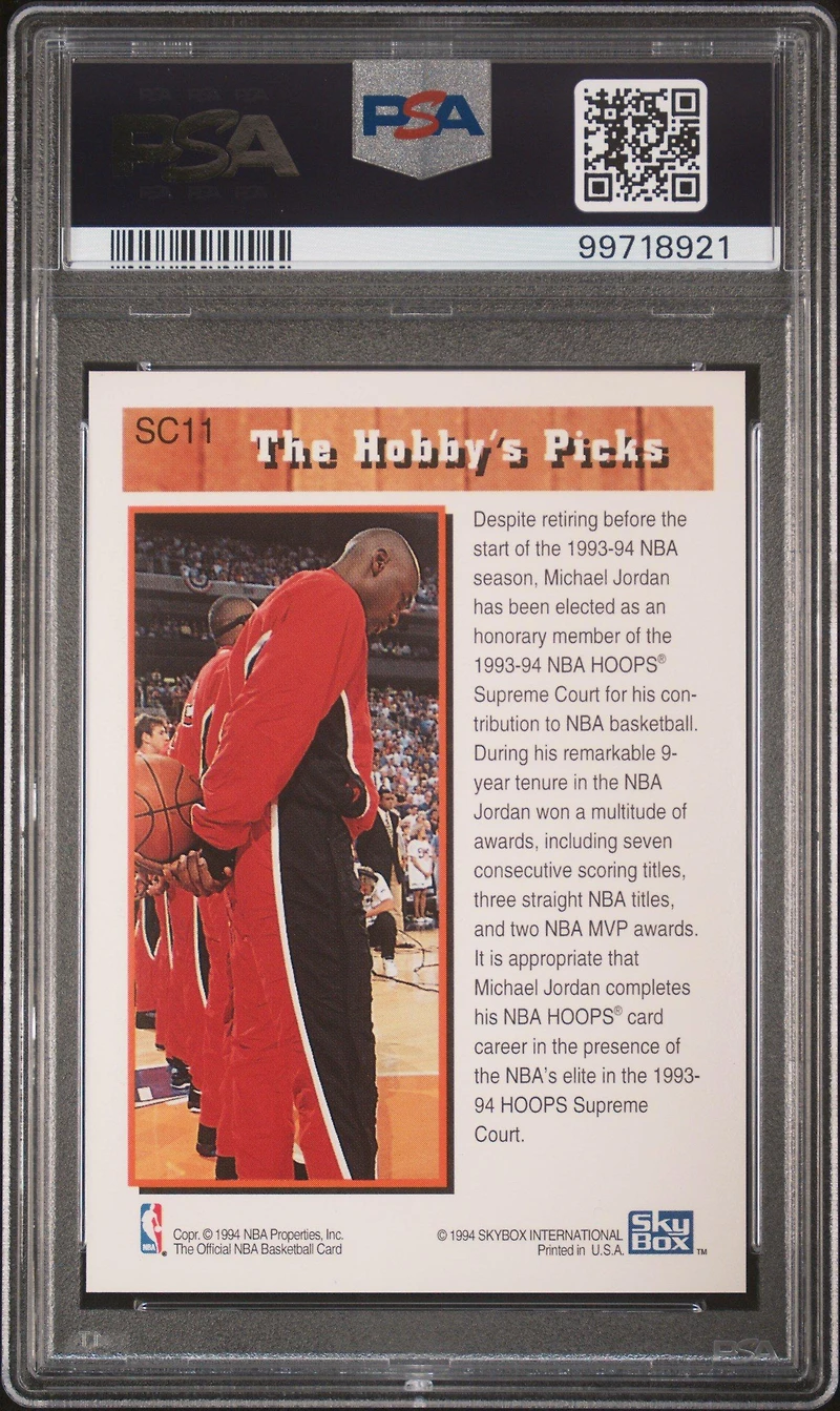1993 Hoops Supreme Court Sc11 Michael Jordan PSA 9