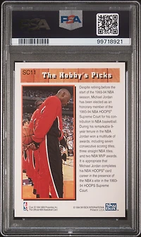 1993 Hoops Supreme Court Sc11 Michael Jordan PSA 9