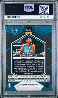 2023 Panini Mosaic 202 Brandon Miller Green PSA 10