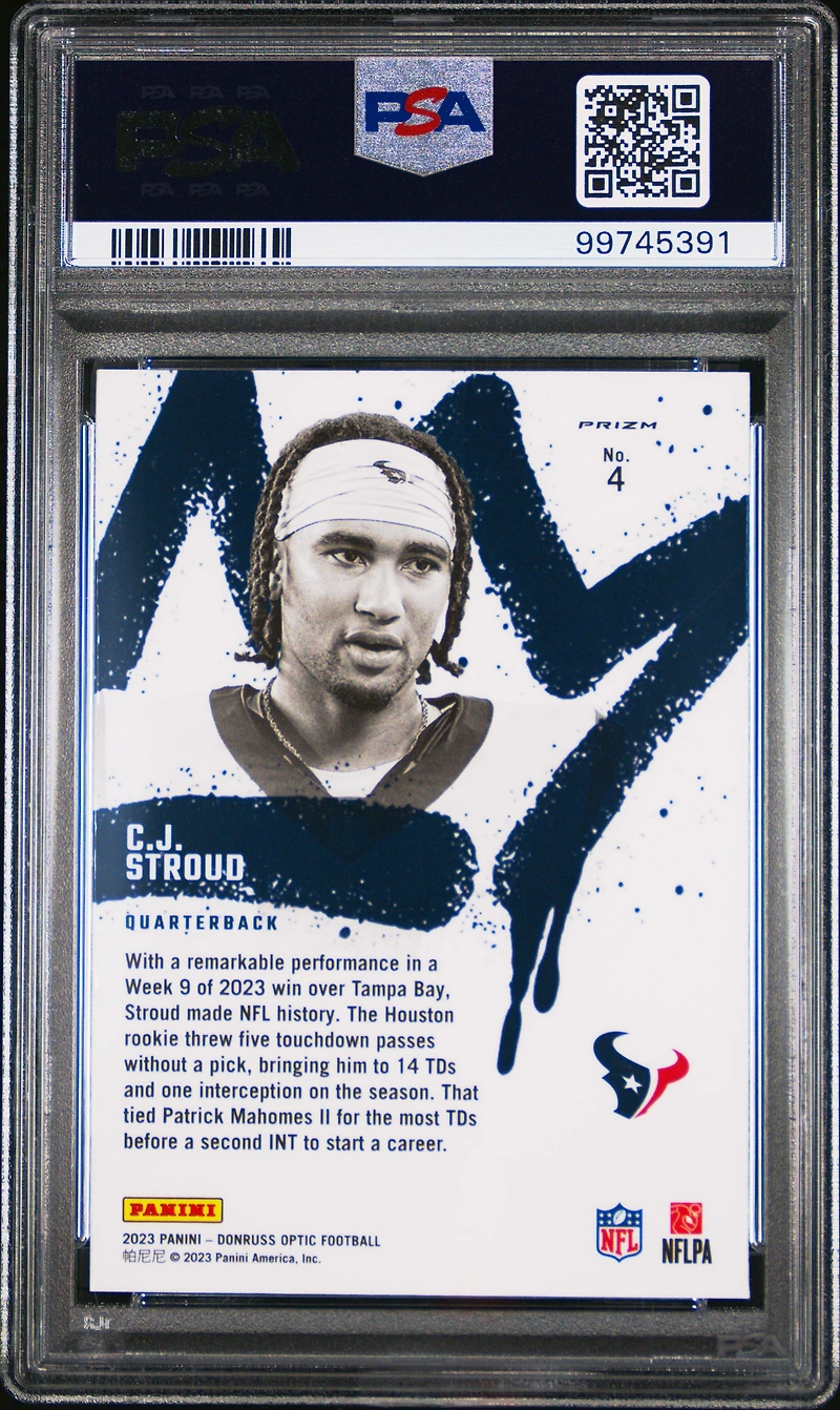2023 Panini Donruss Optic Rookie Kings 4 Cj Stroud PSA 9