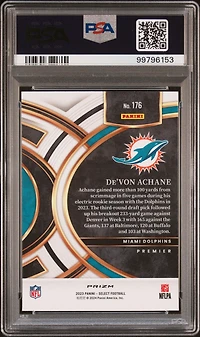 2023 Panini Select 176 De'von Achane Silver Prizm PSA 10