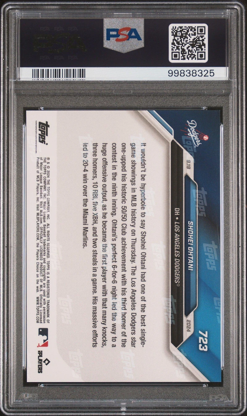 2024 Topps Now 723 Shohei Ohtani PSA