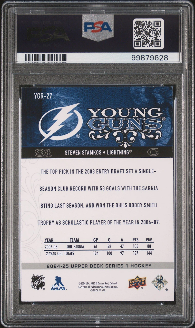 2024 Upper Deck Young Guns Renewed Ygr27 Steven Stamkos PSA 10