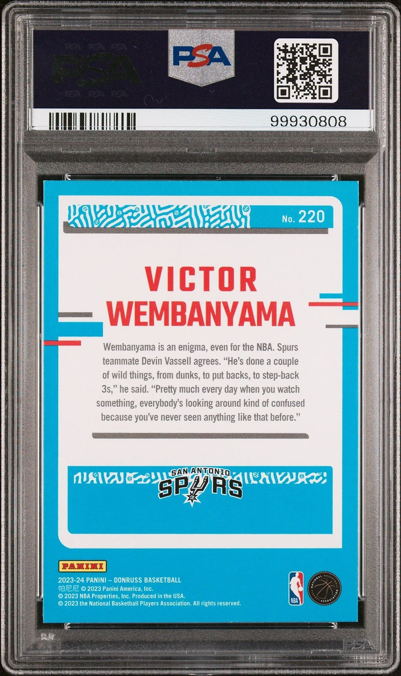 2023 Panini Donruss 220 Victor Wembanyama Red PSA 8