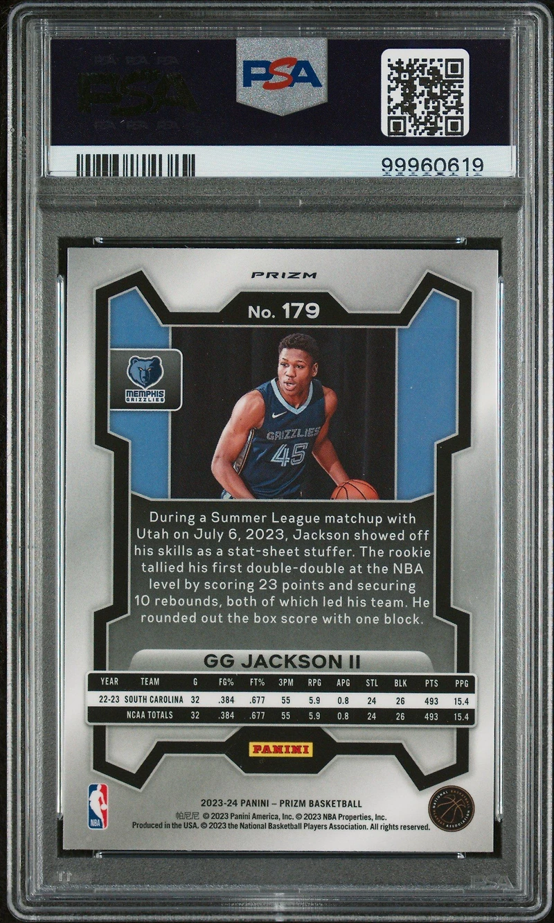 2023 Panini Prizm 179 Gg Jackson Ii Pulsar PSA 10