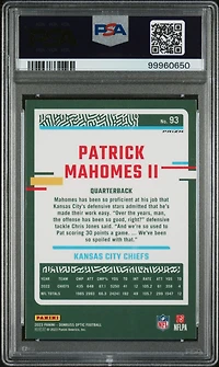 2023 Panini Donruss Optic 93 Patrick Mahomes Ii Stars PSA 10