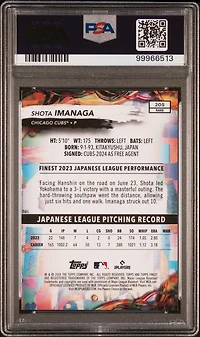 2024 Topps Finest 205 Shota Imanaga PSA 10