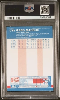 1987 Fleer Update Glossy U-68 Greg Maddux PSA 9