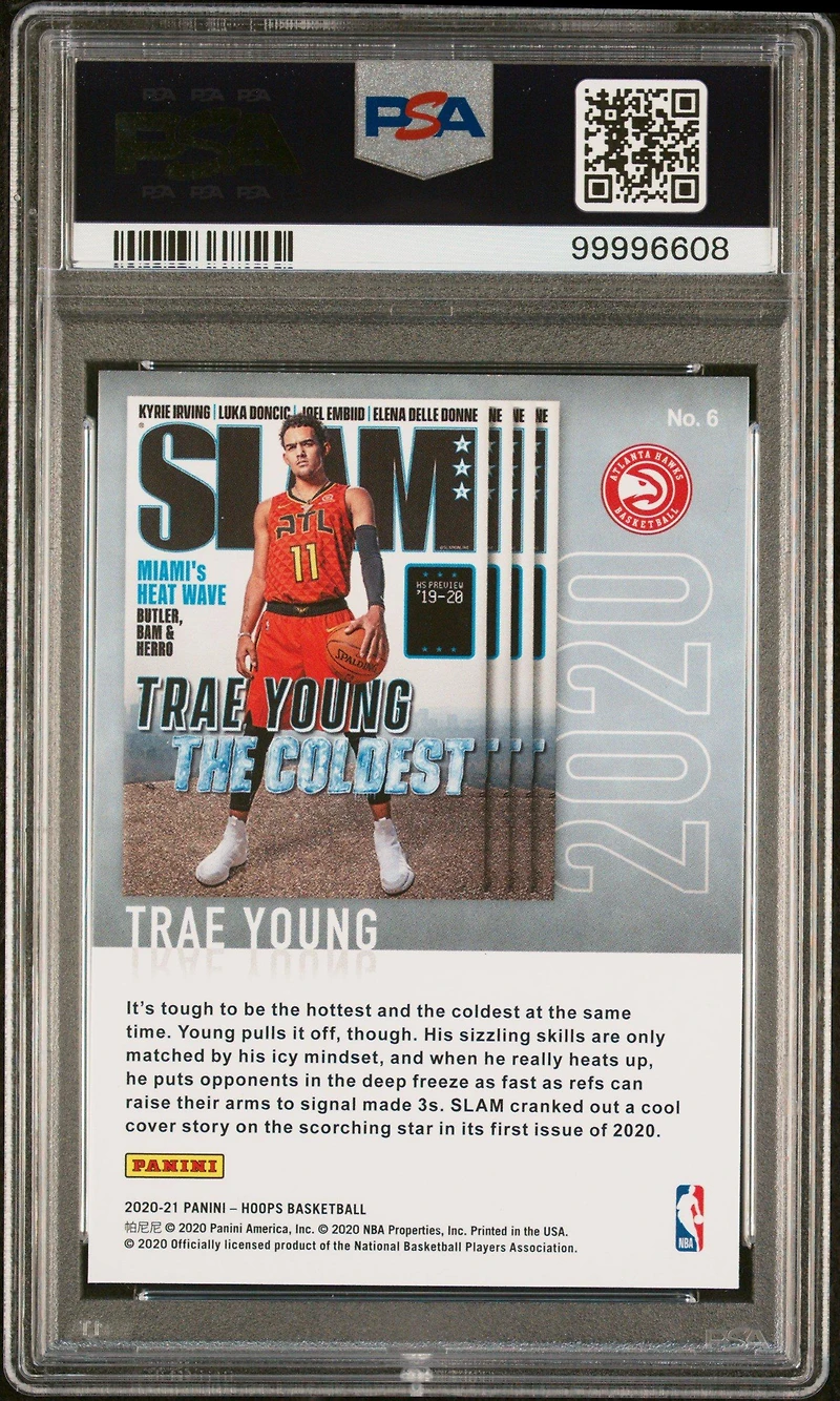 2020 Panini Hoops Slam 6 Trae Young Purple Explosion PSA 9