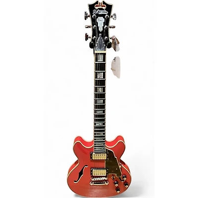 Used D'Angelico DAPMINIDCFRCSC8 Orange Hollow Body Electric Guitar