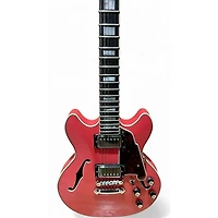 Used D'Angelico DAPMINIDCFRCSC8 Orange Hollow Body Electric Guitar