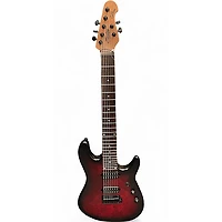 Used Sterling by Music Man cutlass jason richardson 7 string dark scarlett burst satin Solid Body Electric Guitar