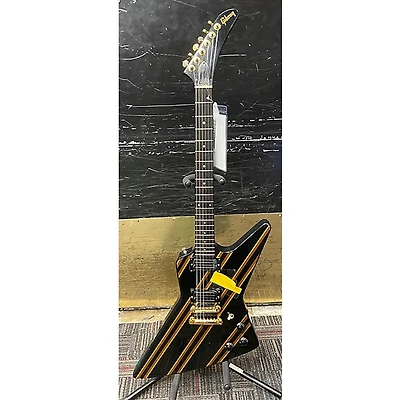 Vintage 1985 Gibson Explorer Designer Series #20 Black W/ Graphic Solid Body Electric Guitar