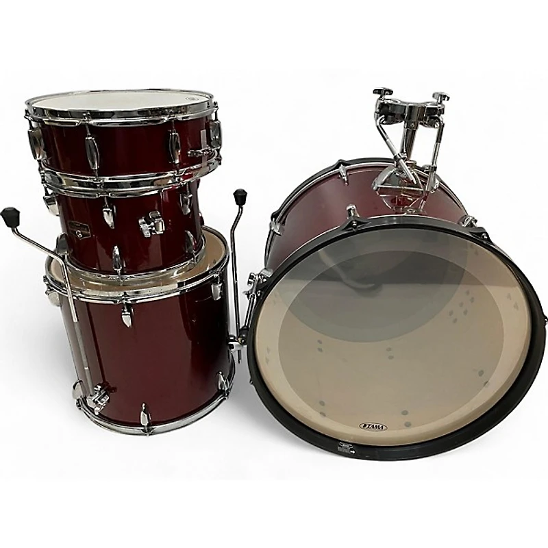 Used TAMA 4 piece Imperialstar WINE RED SPARKLE Drum Kit