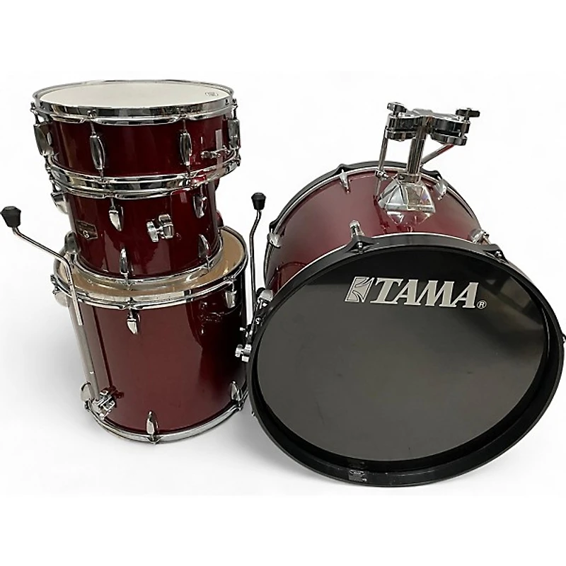 Used TAMA 4 piece Imperialstar WINE RED SPARKLE Drum Kit