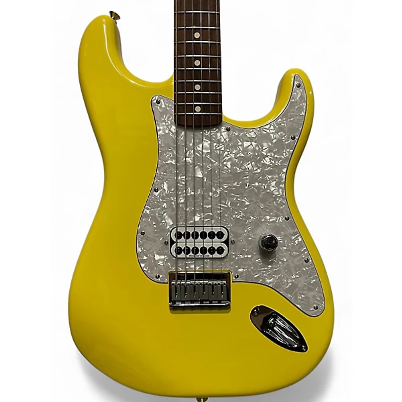 Used Fender Tom Delonge Signature Stratocaster Graffiti Yellow Solid Body Electric Guitar