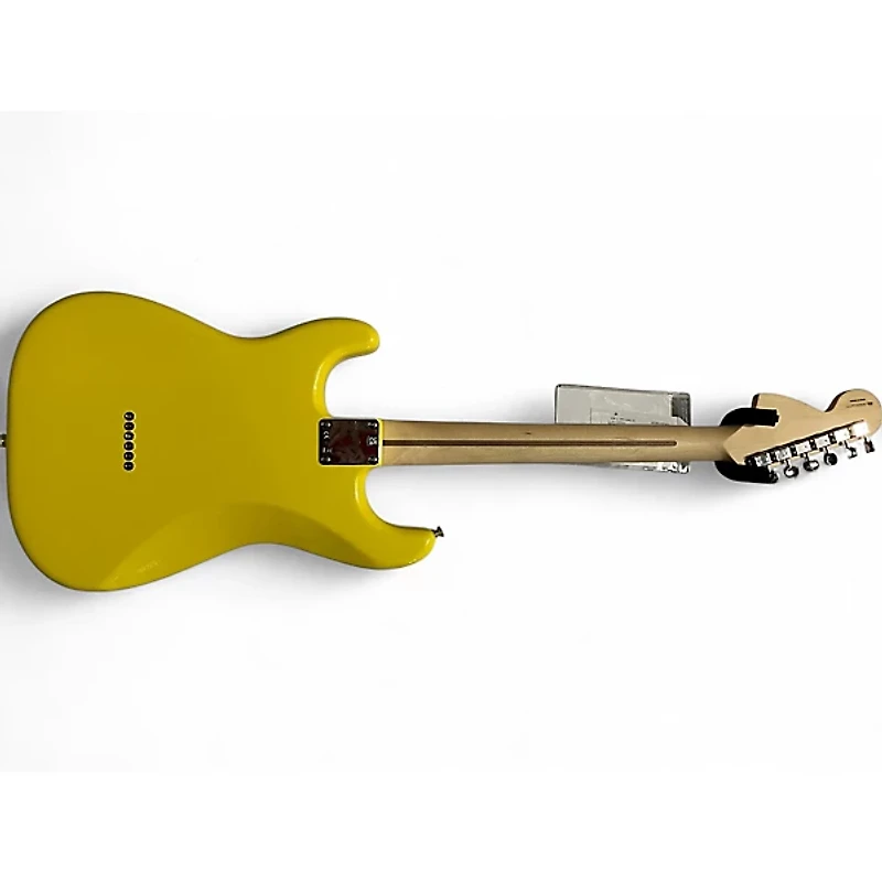 Used Fender Tom Delonge Signature Stratocaster Graffiti Yellow Solid Body Electric Guitar