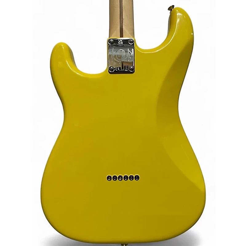 Used Fender Tom Delonge Signature Stratocaster Graffiti Yellow Solid Body Electric Guitar